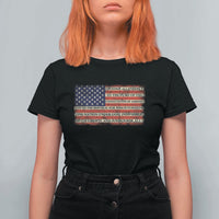 Pledge of Allegiance USA Flag Vintage Patriotic Graphic T Shirt For Women One Nation Under God Liberty and Justice for All