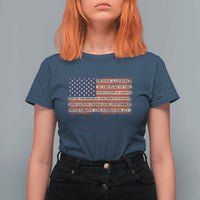 Pledge of Allegiance USA Flag Vintage Patriotic Graphic T Shirt For Women One Nation Under God Liberty and Justice for All