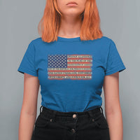 Pledge of Allegiance USA Flag Vintage Patriotic Graphic T Shirt For Women One Nation Under God Liberty and Justice for All