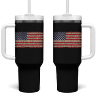 Pledge of Allegiance USA Flag Vintage Patriotic Graphic Tumbler With Handle One Nation Under God Liberty and Justice for All