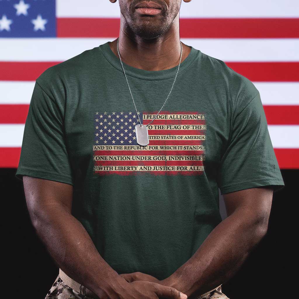 American Patriotic T Shirt I Pledge Allegiance To The Flag Of The USA One Nation Under God TS02
