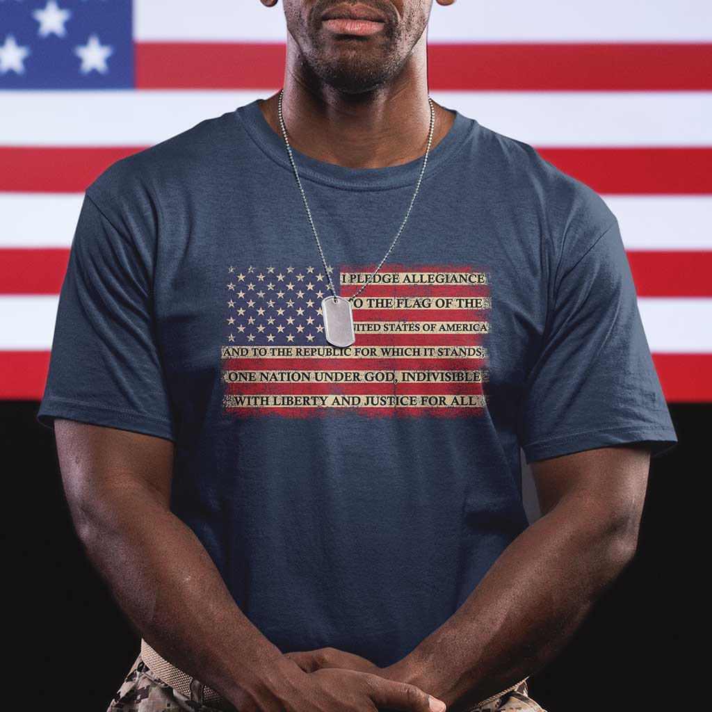 American Patriotic T Shirt I Pledge Allegiance To The Flag Of The USA One Nation Under God TS02