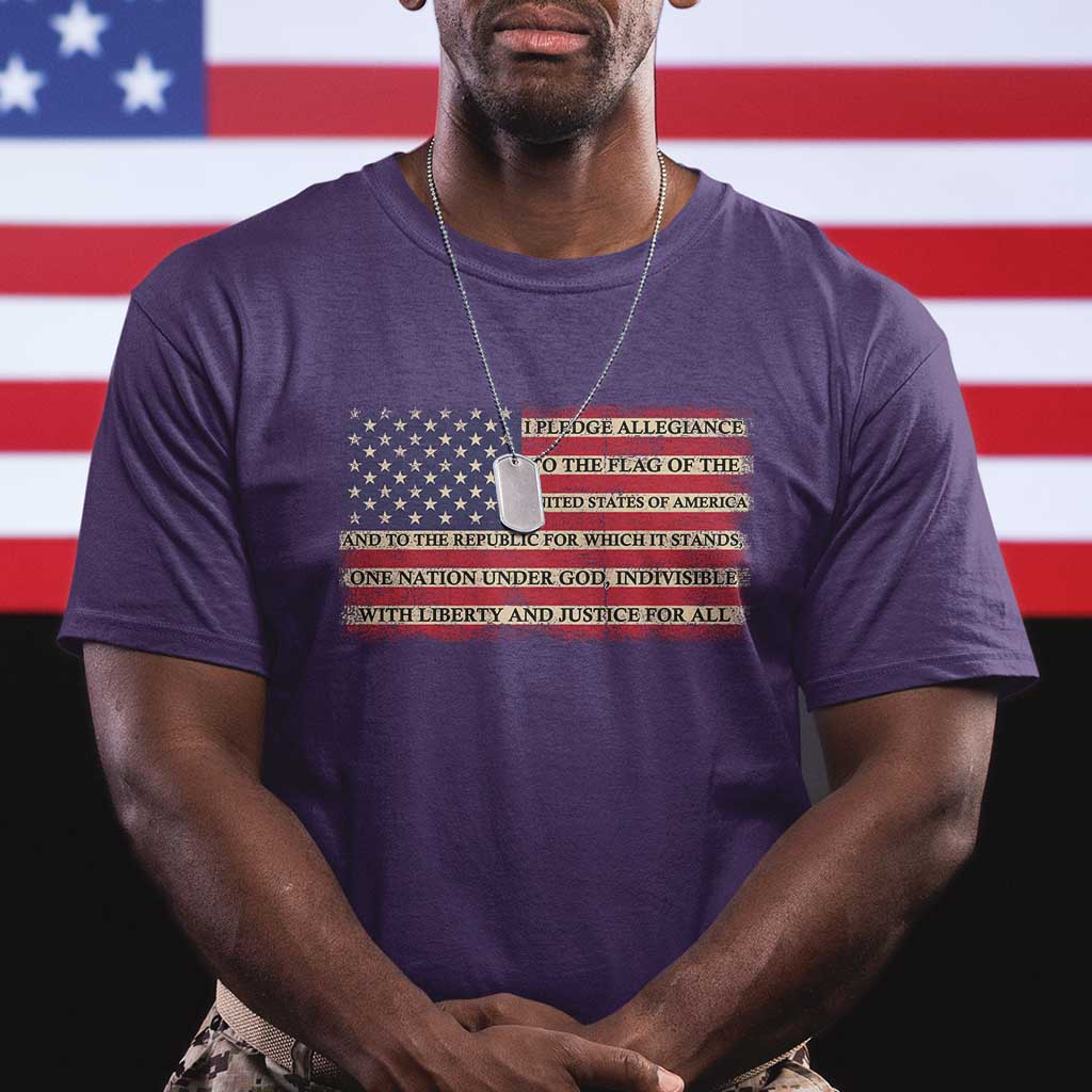 American Patriotic T Shirt I Pledge Allegiance To The Flag Of The USA One Nation Under God TS02