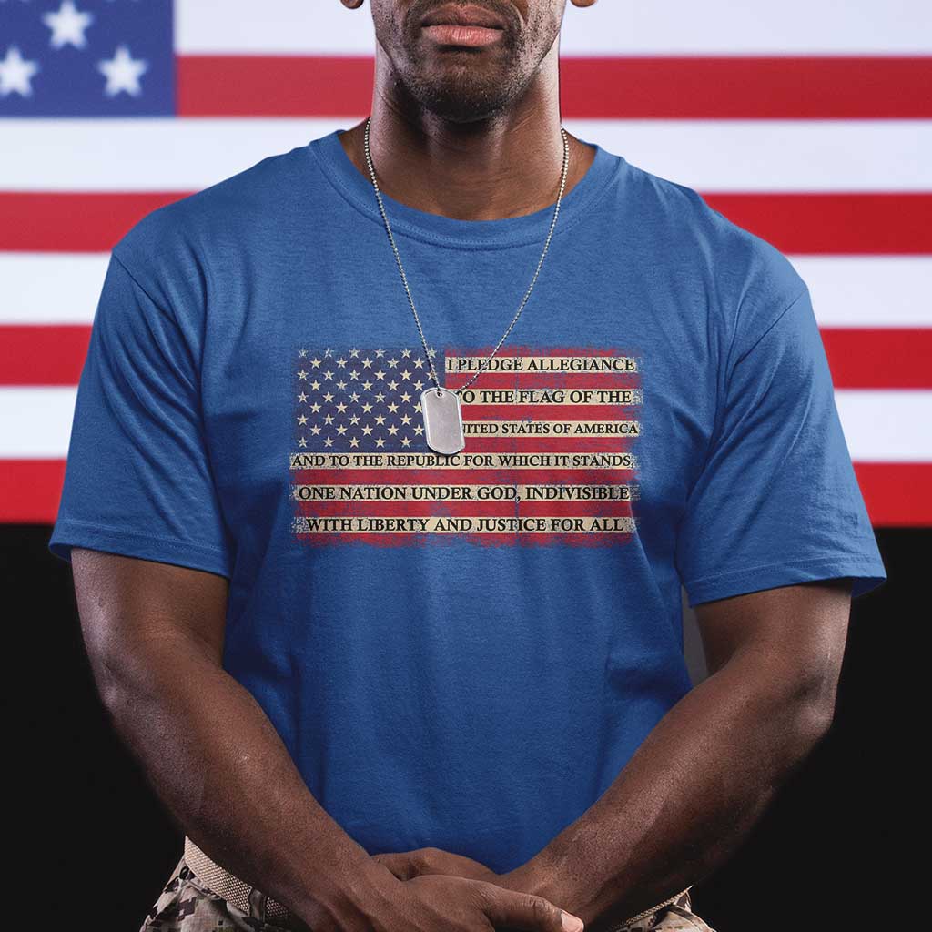 American Patriotic T Shirt I Pledge Allegiance To The Flag Of The USA One Nation Under God TS02