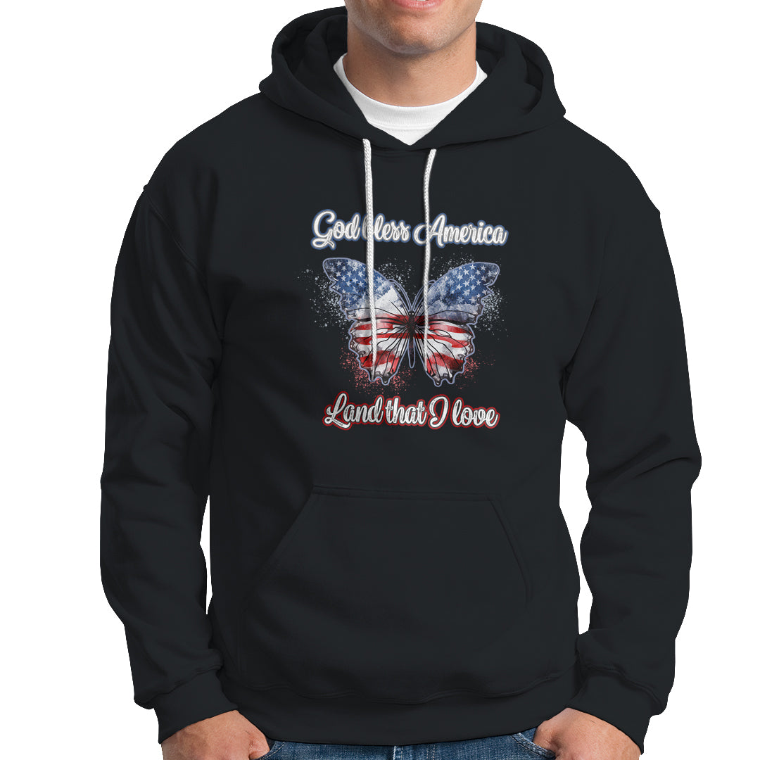 American Patriotic Hoodie God Bless America Land That I Love - Wonder Print Shop