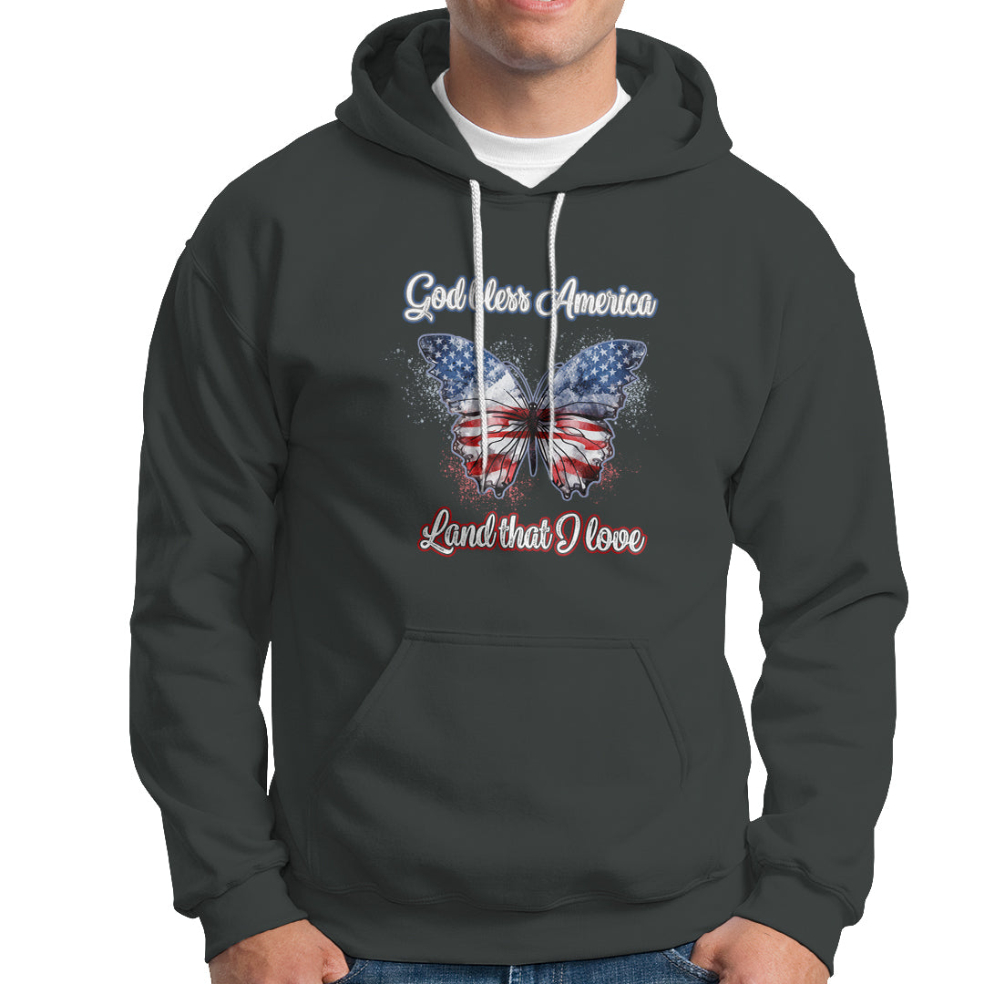 American Patriotic Hoodie God Bless America Land That I Love - Wonder Print Shop