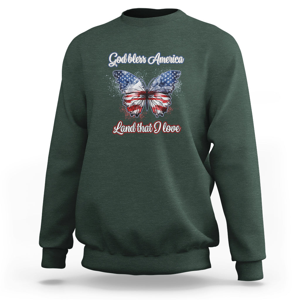 American Patriotic Sweatshirt God Bless America Land That I Love - Wonder Print Shop