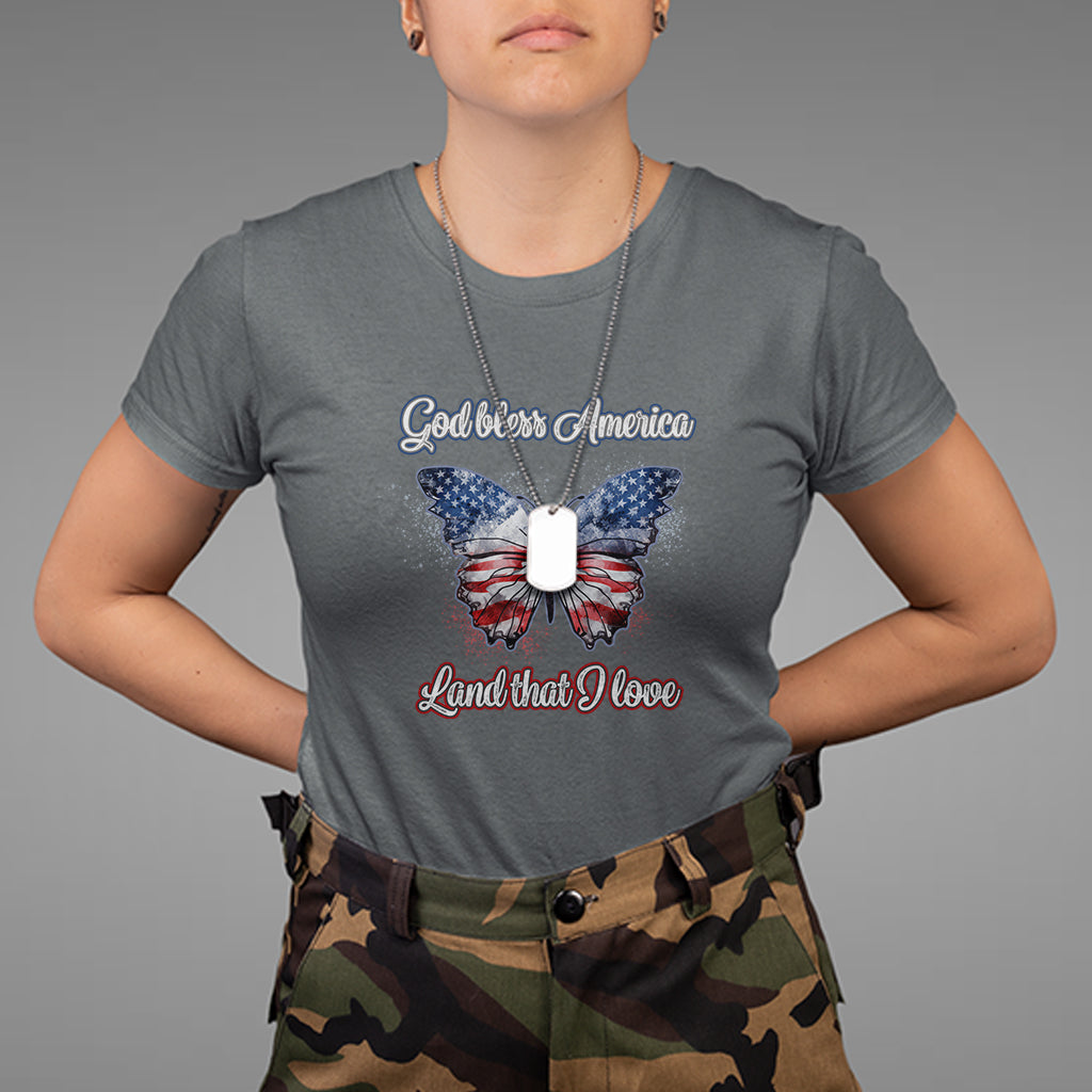American Patriotic T Shirt God Bless America Land That I Love - Wonder Print Shop