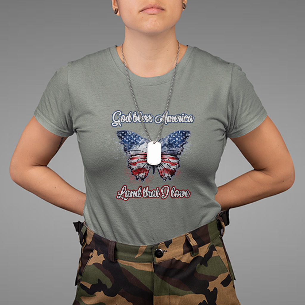 American Patriotic T Shirt God Bless America Land That I Love - Wonder Print Shop