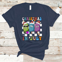 Christmas in July T Shirt Xmas in July Melting Popsicles Stick Summer Vibes Retro - Wonder Print Shop
