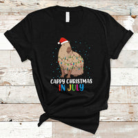 Christmas in July T Shirt Christmas in July Cute Capybara Cappy Christmas Xmas Lights - Wonder Print Shop