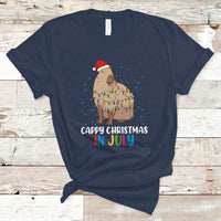 Christmas in July T Shirt Christmas in July Cute Capybara Cappy Christmas Xmas Lights - Wonder Print Shop