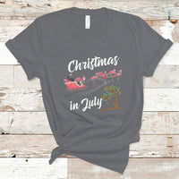 Christmas in July T Shirt Christmas in July Pink Flamingo Funny Xmas Matching - Wonder Print Shop