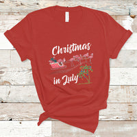 Christmas in July T Shirt Christmas in July Pink Flamingo Funny Xmas Matching - Wonder Print Shop
