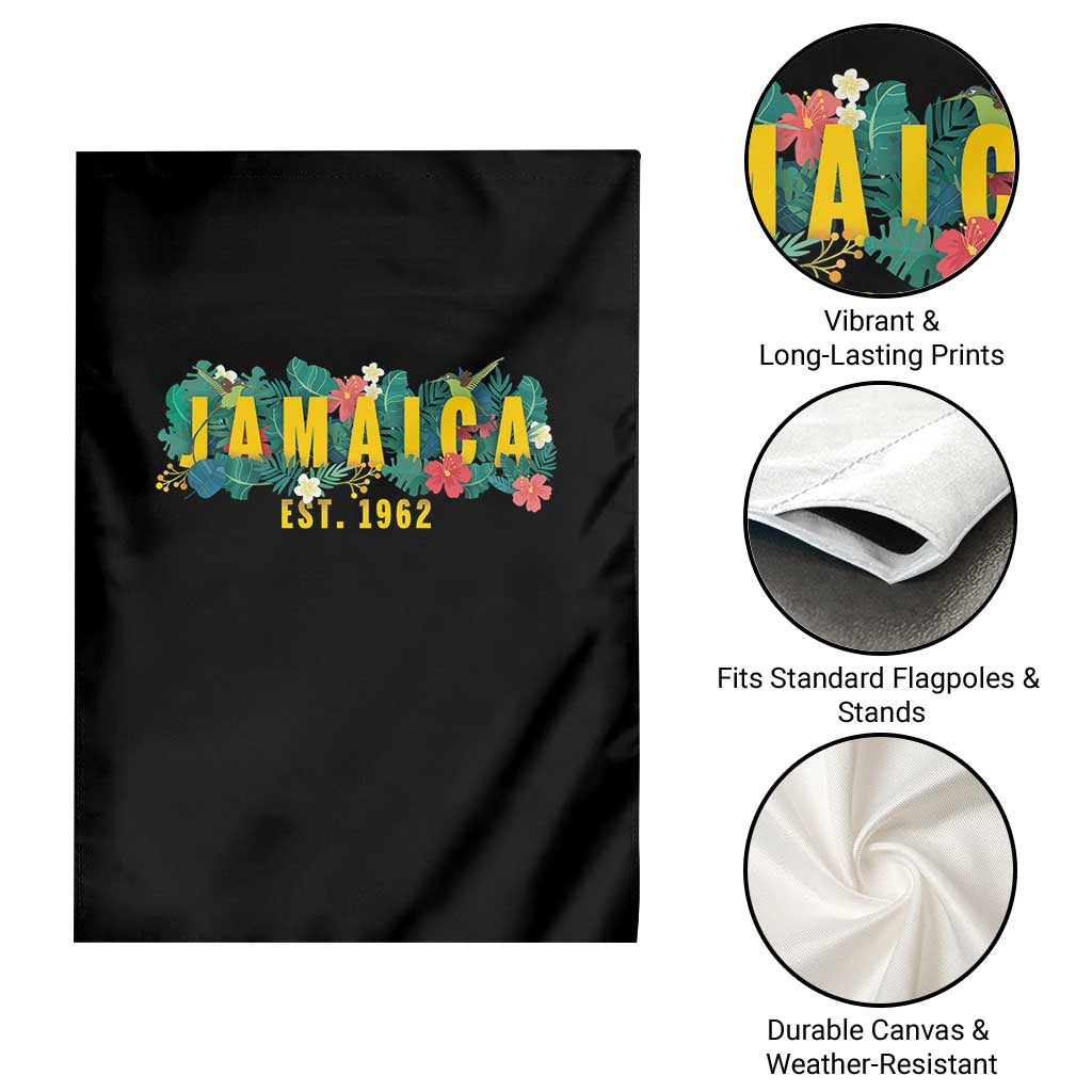 Jamaica Est 1962 Tropical Independence Garden Flag Doctor Bird and Hibiscus Botanical Travel Souvenir
