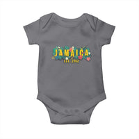 Jamaica Est 1962 Tropical Independence Baby Onesie Doctor Bird and Hibiscus Botanical Travel Souvenir