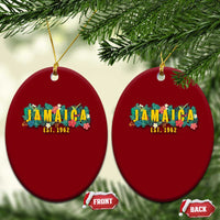 Jamaica Est 1962 Tropical Independence Ceramic Ornament Doctor Bird and Hibiscus Botanical Travel Souvenir