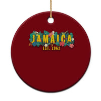 Jamaica Est 1962 Tropical Independence Ceramic Ornament Doctor Bird and Hibiscus Botanical Travel Souvenir
