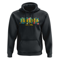 Jamaica Est 1962 Tropical Independence Hoodie Doctor Bird and Hibiscus Botanical Travel Souvenir