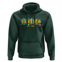 Jamaica Est 1962 Tropical Independence Hoodie Doctor Bird and Hibiscus Botanical Travel Souvenir