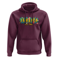 Jamaica Est 1962 Tropical Independence Hoodie Doctor Bird and Hibiscus Botanical Travel Souvenir