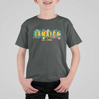 Jamaica Est 1962 Tropical Independence T Shirt For Kid Doctor Bird and Hibiscus Botanical Travel Souvenir