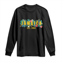 Jamaica Est 1962 Tropical Independence Long Sleeve Shirt Doctor Bird and Hibiscus Botanical Travel Souvenir