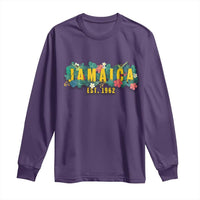 Jamaica Est 1962 Tropical Independence Long Sleeve Shirt Doctor Bird and Hibiscus Botanical Travel Souvenir