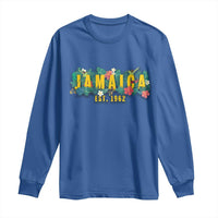 Jamaica Est 1962 Tropical Independence Long Sleeve Shirt Doctor Bird and Hibiscus Botanical Travel Souvenir