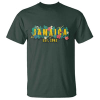 Jamaica Est 1962 Tropical Independence T Shirt Doctor Bird and Hibiscus Botanical Travel Souvenir TS02