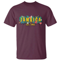 Jamaica Est 1962 Tropical Independence T Shirt Doctor Bird and Hibiscus Botanical Travel Souvenir TS02