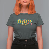 Jamaica Est 1962 Tropical Independence T Shirt For Women Doctor Bird and Hibiscus Botanical Travel Souvenir