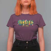 Jamaica Est 1962 Tropical Independence T Shirt For Women Doctor Bird and Hibiscus Botanical Travel Souvenir