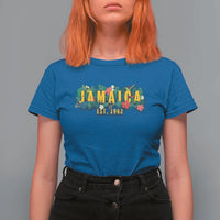 Jamaica Est 1962 Tropical Independence T Shirt For Women Doctor Bird and Hibiscus Botanical Travel Souvenir