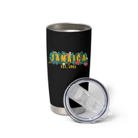 Jamaica Est 1962 Tropical Independence Tumbler Cup Doctor Bird and Hibiscus Botanical Travel Souvenir