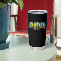Jamaica Est 1962 Tropical Independence Tumbler Cup Doctor Bird and Hibiscus Botanical Travel Souvenir