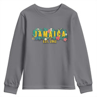 Jamaica Est 1962 Tropical Independence Youth Sweatshirt Doctor Bird and Hibiscus Botanical Travel Souvenir