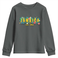 Jamaica Est 1962 Tropical Independence Youth Sweatshirt Doctor Bird and Hibiscus Botanical Travel Souvenir