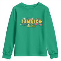 Jamaica Est 1962 Tropical Independence Youth Sweatshirt Doctor Bird and Hibiscus Botanical Travel Souvenir