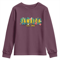 Jamaica Est 1962 Tropical Independence Youth Sweatshirt Doctor Bird and Hibiscus Botanical Travel Souvenir