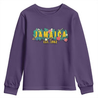 Jamaica Est 1962 Tropical Independence Youth Sweatshirt Doctor Bird and Hibiscus Botanical Travel Souvenir