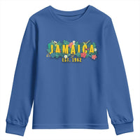 Jamaica Est 1962 Tropical Independence Youth Sweatshirt Doctor Bird and Hibiscus Botanical Travel Souvenir