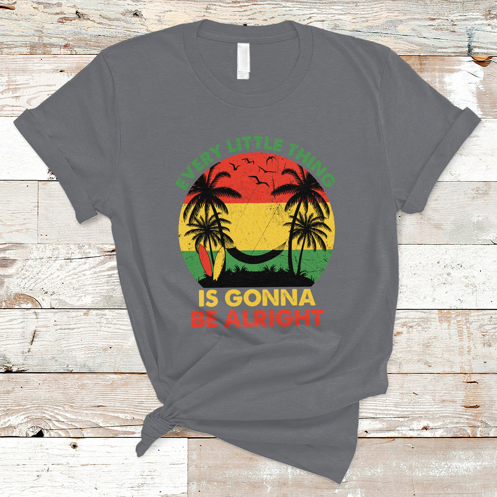 Jamaica T Shirt Every Little Thing Is Gonna Be Alright Retro Jamaica Reggae - Wonder Print Shop