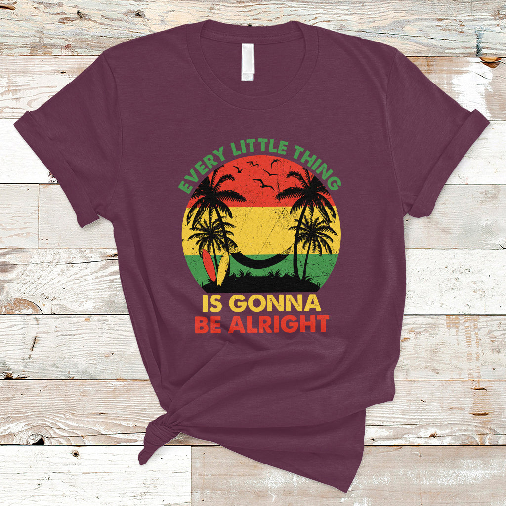 Jamaica T Shirt Every Little Thing Is Gonna Be Alright Retro Jamaica Reggae - Wonder Print Shop