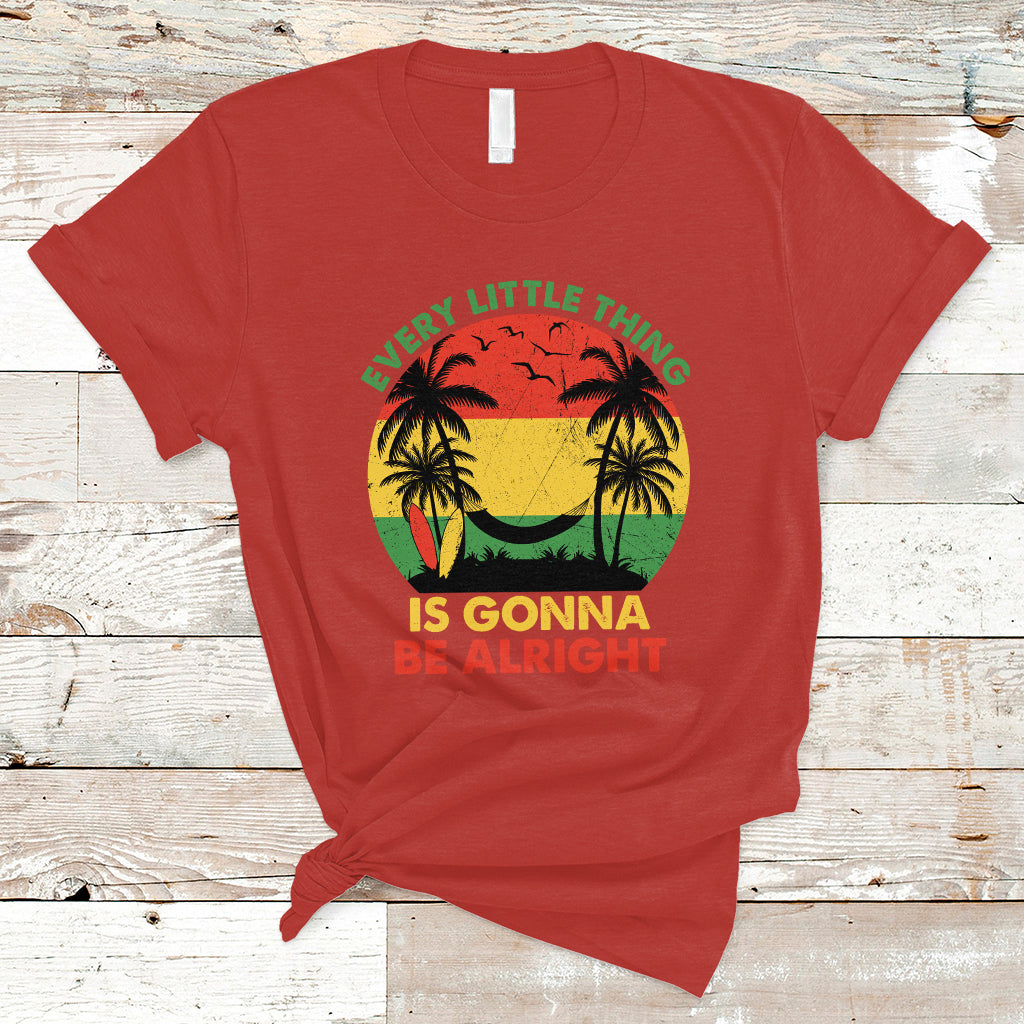 Jamaica T Shirt Every Little Thing Is Gonna Be Alright Retro Jamaica Reggae - Wonder Print Shop