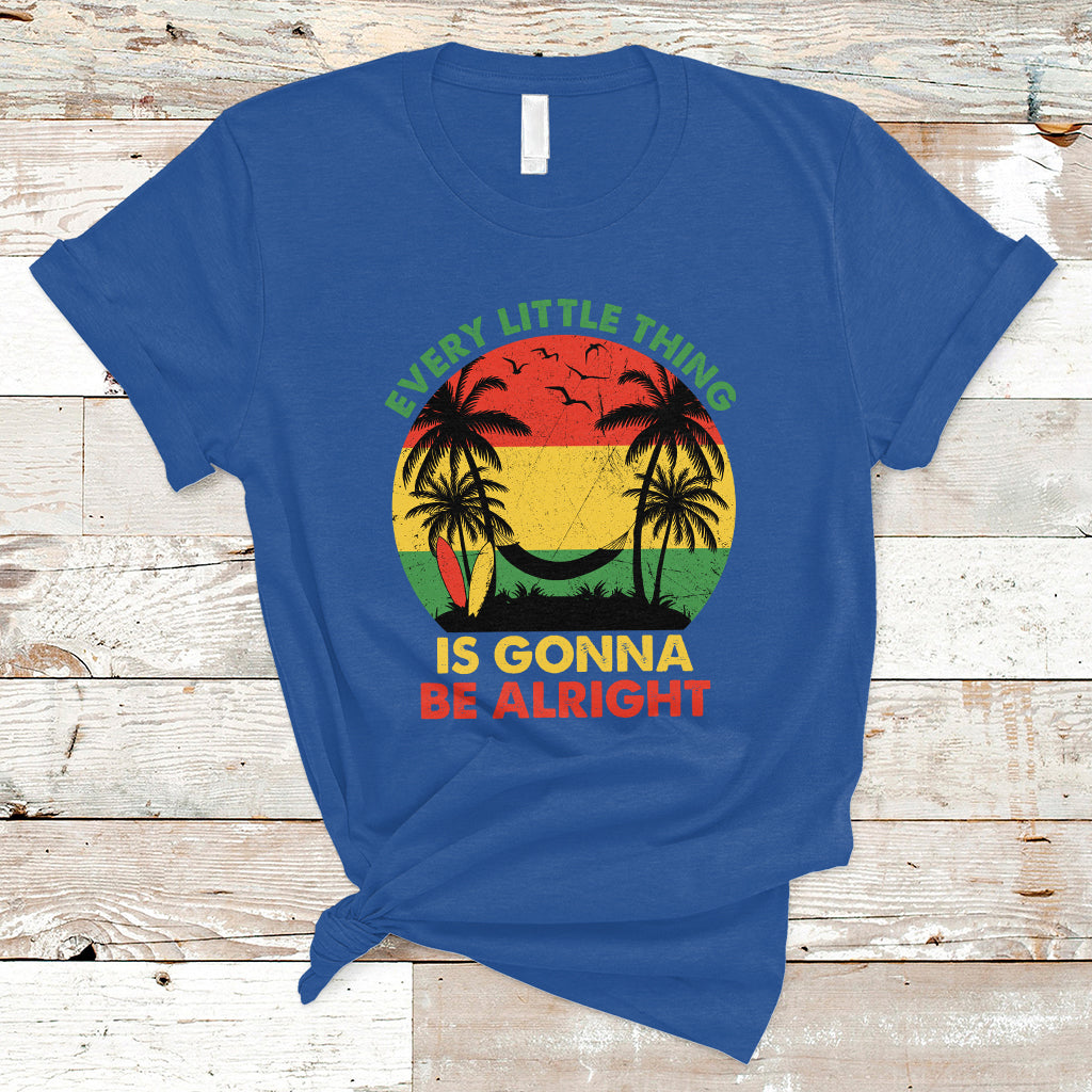 Jamaica T Shirt Every Little Thing Is Gonna Be Alright Retro Jamaica Reggae - Wonder Print Shop