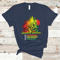 Jamaica T Shirt Jamaica Travel Luggage Passport No Kids Jamaican Reggae - Wonder Print Shop