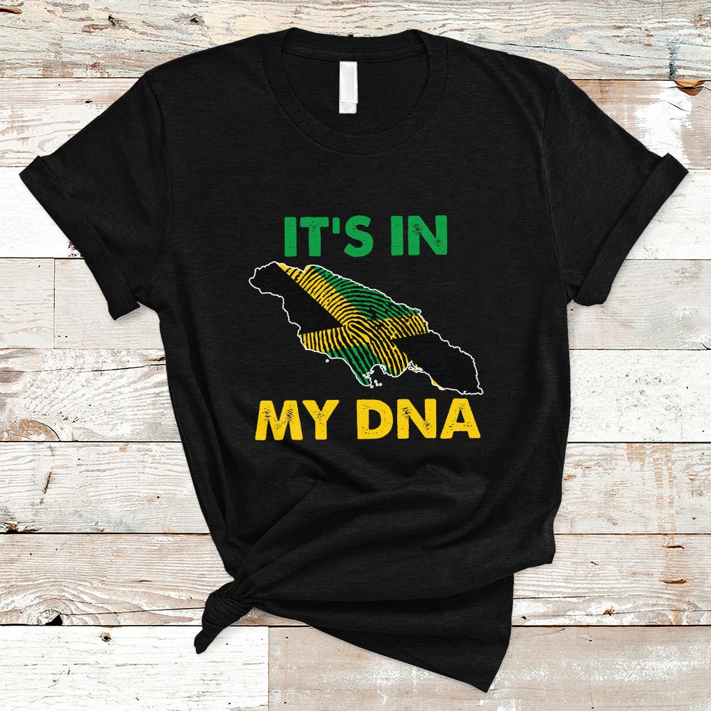 Jamaica T Shirt It's In My DNA Proud Jamaican Flag Map Jamaica Reggae - Wonder Print Shop
