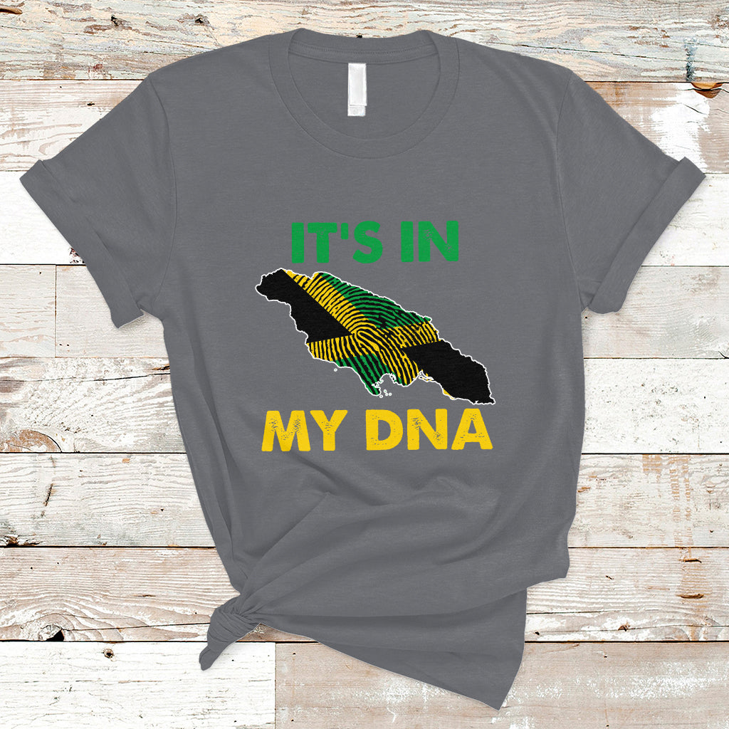Jamaica T Shirt It's In My DNA Proud Jamaican Flag Map Jamaica Reggae - Wonder Print Shop