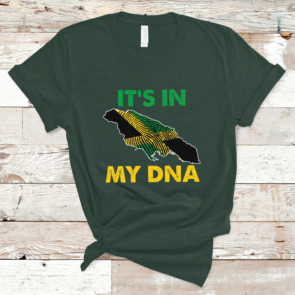 Jamaica T Shirt It's In My DNA Proud Jamaican Flag Map Jamaica Reggae - Wonder Print Shop
